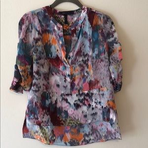 BCBGMaxAzria Silk Watercolor Blouse